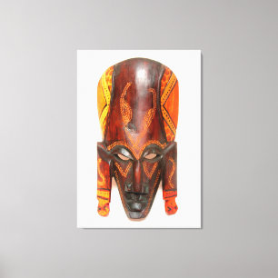 Impressão Em Tela máscara africana esculpida envolta em tela
