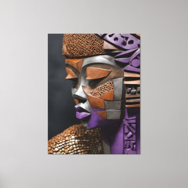 Impressão Em Tela Máscara Afrofuturística (Frente)