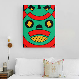 Impressão Em Tela Máscara Assustadora Tribal