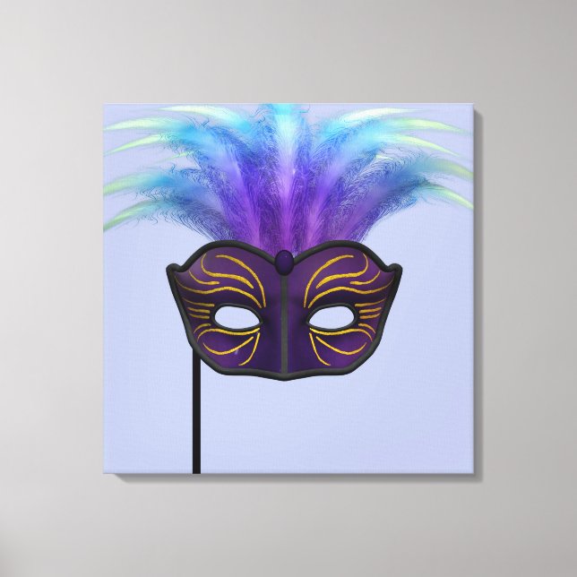 Impressão Em Tela Máscara de Carnaval de Mascarada Roxa Arte de Fest (Frente)