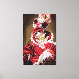 Impressão Em Tela Máscara de carnaval vermelha em Veneza, Itália