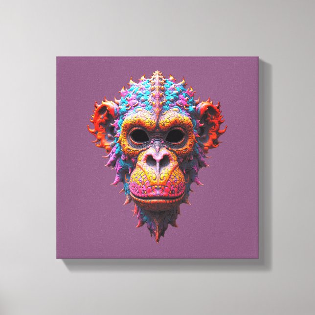 Impressão Em Tela Máscara de Chimpanzé Ornata (Frente)