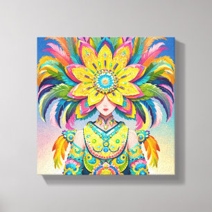 Impressão Em Tela Máscara de flor para o carnaval 
