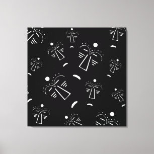 Impressão Em Tela Máscara negra tribal abstrato