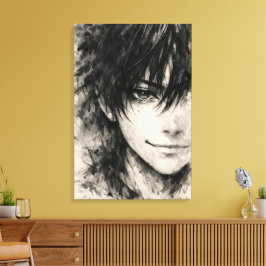 Impressão Em Tela Máscara Silenciosa – Retrato em Tinta Emocional em