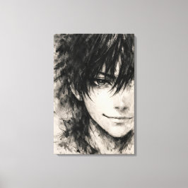 Impressão Em Tela Máscara Silenciosa – Retrato em Tinta Emocional em