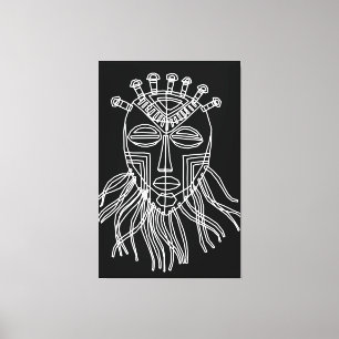 Impressão Em Tela Máscara Tribal