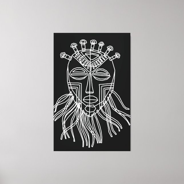 Impressão Em Tela Máscara Tribal (Frente)
