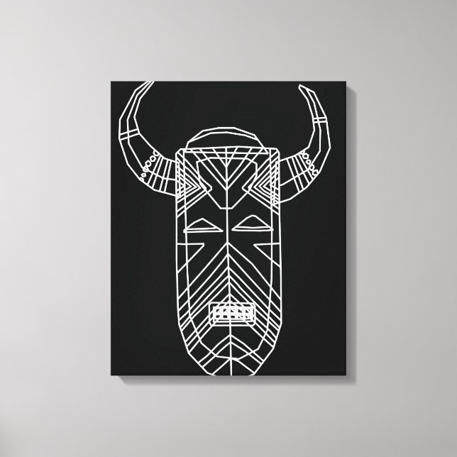 Impressão Em Tela Máscara Tribal (Frente)