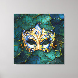 Impressão Em Tela Máscara Venetiana sobre fundo azul-lacrimogêneo