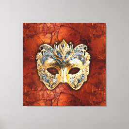 Impressão Em Tela Máscara veneziana luxuosa sobre fundo de ferrugem 