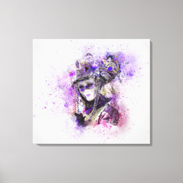 Impressão Em Tela Mascarada de Aquarela (Frente)