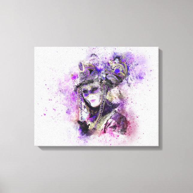 Impressão Em Tela Mascarada de Aquarela (Frente)