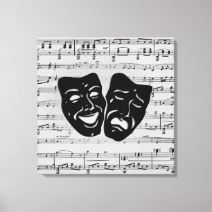 Impressão Em Tela Máscaras de Prata e Teatro