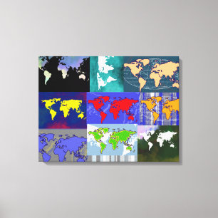 Impressão Em Tela massinha colorida. mural mundial