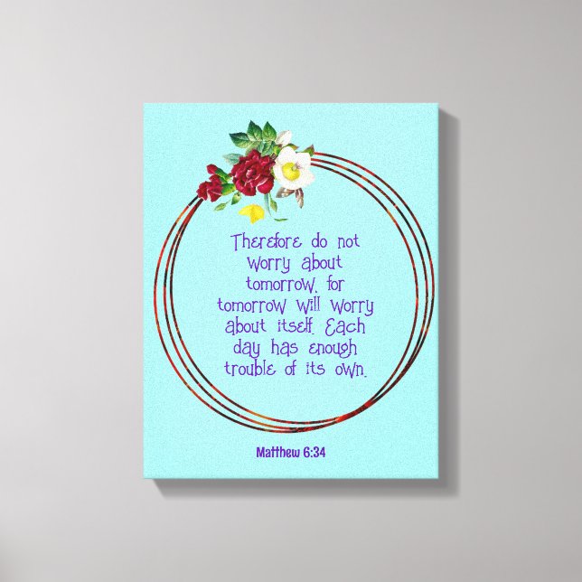 Impressão Em Tela Mathew 6: 24 | Cotações de bíblias Motivacionais V (Frente)