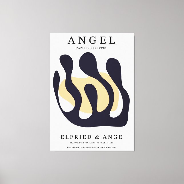 Impressão Em Tela Matisse Cut Paper Navy Abstract Wall Art Print (Frente)