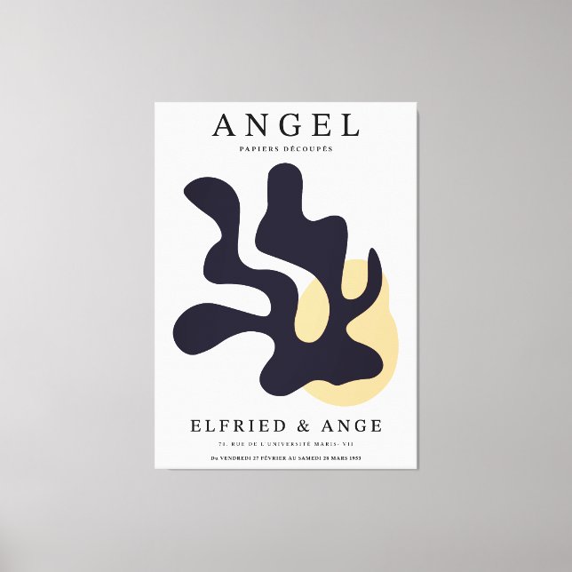 Impressão Em Tela Matisse Leaf Abstract Organic Art Print Navy (Frente)