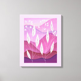 Impressão Em Tela Matizes de tela estendida de folha branca cor-de-r