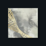 Impressão Em Tela Matriz de Nuvem<br><div class="desc">Cloud Matrix II de Jennifer Goldberger. Apresenta uma forma dourada,  semelhante a malha,  contra uma cinza em nuvem contrastante.</div>