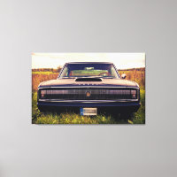Matte Black 1966 Dodge Charger on Grass