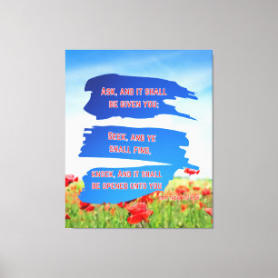 Impressão Em Tela Matthew 7:7 Bíblia Verse KJV Pic Wall Art