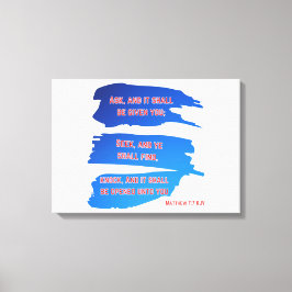 Impressão Em Tela Matthew 7:7 Bíblia Verse KJV Wall Art