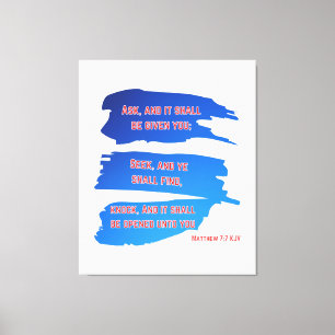 Impressão Em Tela Matthew 7:7 Bíblia Verse KJV Wall Art