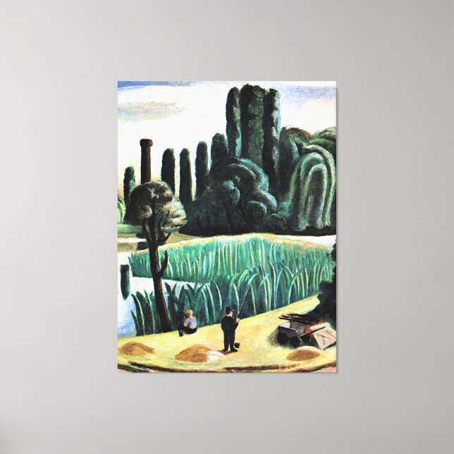 Impressão Em Tela Max Beckmann - A paisagem com poplares, (Frente)