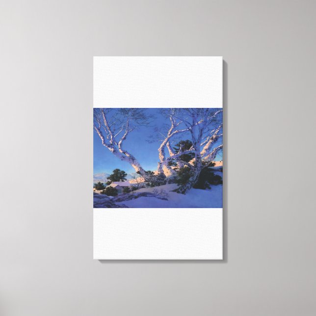 Impressão Em Tela Maxfield Parrish - Pássaros no inverno (Frente)