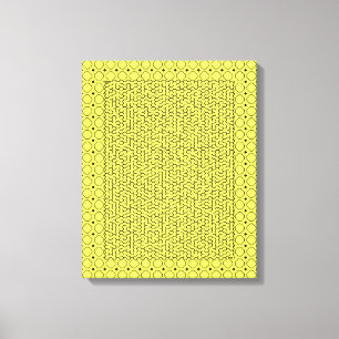 Impressão Em Tela Maze hexágono amarelo