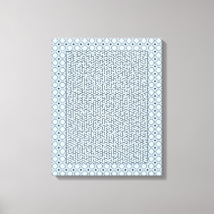 Impressão Em Tela Maze Hexágono Azul