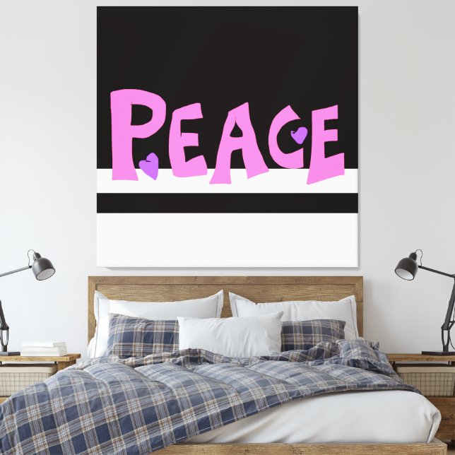 Impressão Em Tela MAZIPOODLES Paz Rosa (Insitu(Quarto))