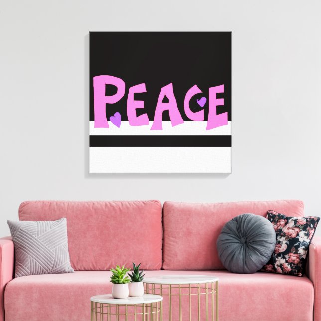Impressão Em Tela MAZIPOODLES Paz Rosa (Insitu(Sala de estar))