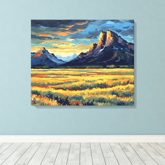 Impressão Em Tela Meadows and Mountains (Insitu(piso de madeira))