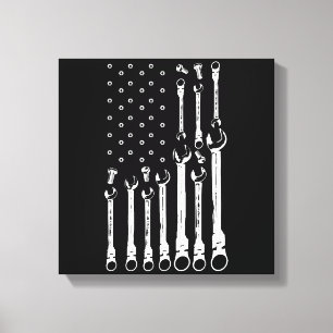 Impressão Em Tela Mecânico do carro de bandeira Patriótica Americano