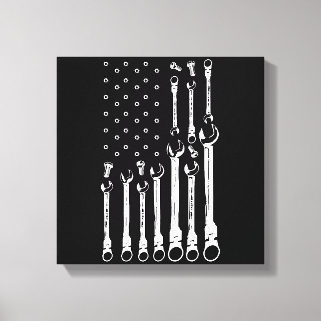 Impressão Em Tela Mecânico do carro de bandeira Patriótica Americano (Frente)