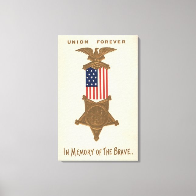 Impressão Em Tela Medalha da Guerra Civil da União de Bandeira dos E (Frente)