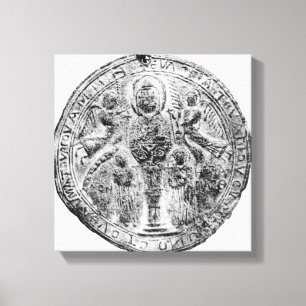 Impressão Em Tela Medalhão decorado na técnica do cloisonne