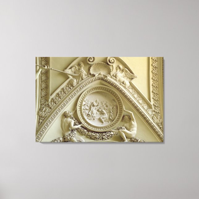 Impressão Em Tela Medalhão representando o Batismo de Constantina (Frente)