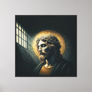 Impressão Em Tela Meditação de Cristo (Luz e Sombras)