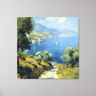 Impressão Em Tela Mediterranean Olive Grove by the Sea 