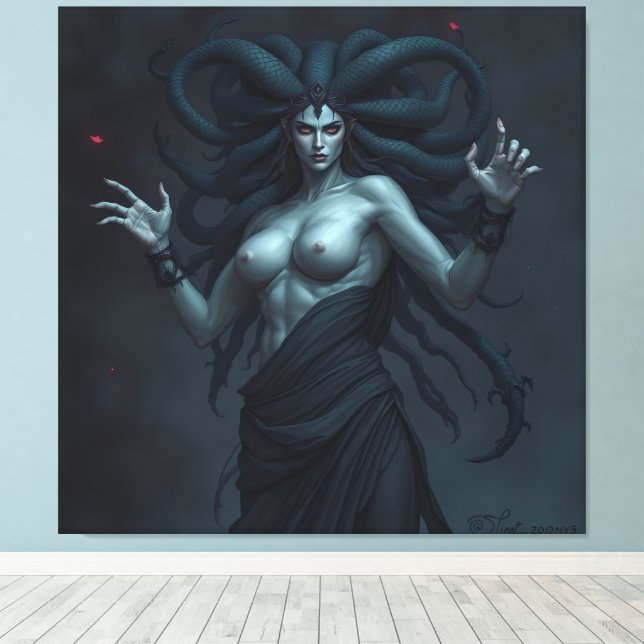 Impressão Em Tela „Medusa – Blick der Macht“ (Insitu(piso de madeira))