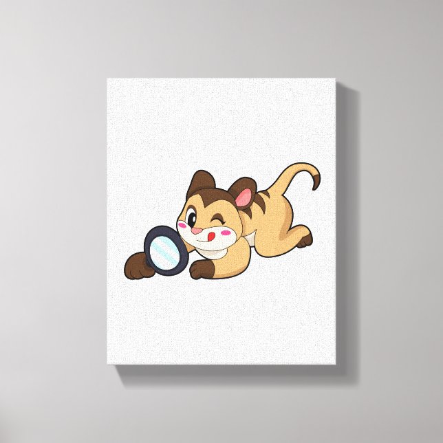 Impressão Em Tela Meerkat com vidro de aumento (Frente)