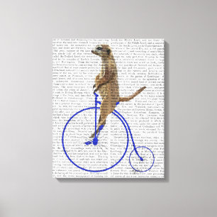 Impressão Em Tela Meerkat Em Azul Penny Farthing