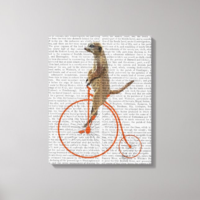 Impressão Em Tela Meerkat em Orange Penny Farthing (Frente)