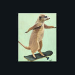 Impressão Em Tela Meerkat No Skateboard<br><div class="desc">Transporte e Viagem</div>