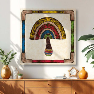 Impressão Em Tela Meio Domo Cogumelo Abstrato