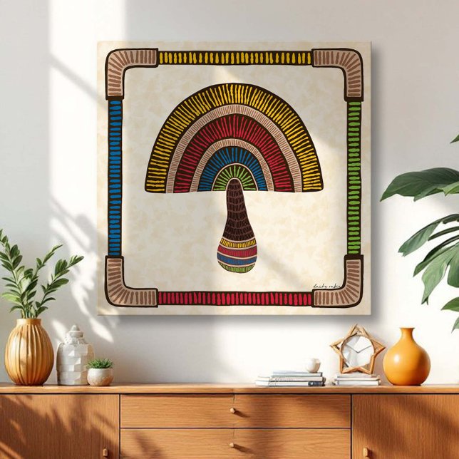 Impressão Em Tela Meio Domo Cogumelo Abstrato (Criador carregado)