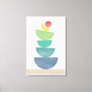 Impressão Em Tela Meio século abstrato cor de laranja